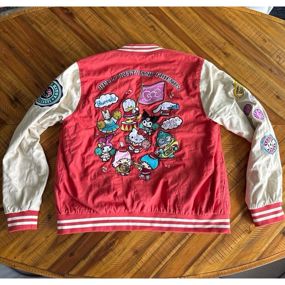Sanrio Hello Kitty Friends Sports League Varsity Jacket M Kawai streetwear patch - Picture 2 of 12
